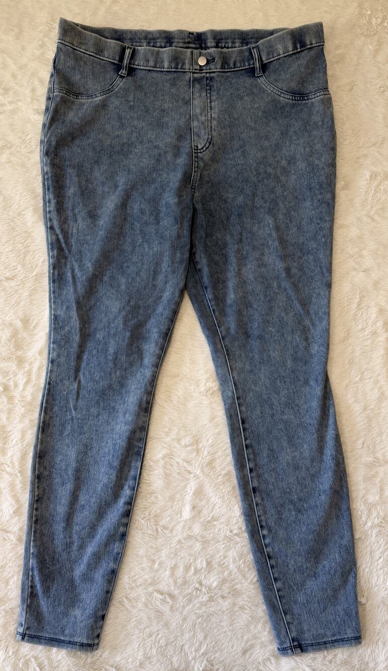 Time and Tru Women’s Skinny Jeans XXL 20 Blue Stretch High Rise Pull On Jeggings